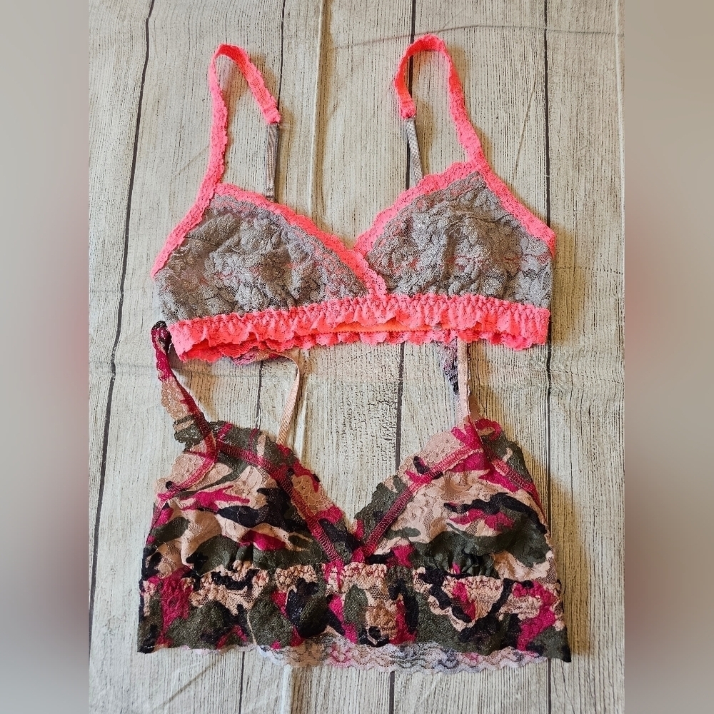 Hanky Panky Lot of 2 Lace Bralettes Size XS Wireless Unlined Lounge bras